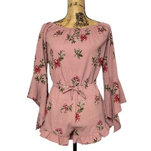 Floral Off the Shoulder Jumpsuit Romper S